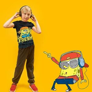 Nickelodeon Spongebob Square Pants Shirts for Boys (3-Pack) KidsGraphic Tshirt for Toddler & Up - 10 Wh/Bk/YEL SS