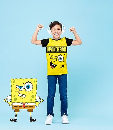 Nickelodeon Spongebob Square Pants Shirts for Boys (3-Pack) KidsGraphic Tshirt for Toddler & Up - 10 Wh/Bk/YEL SS