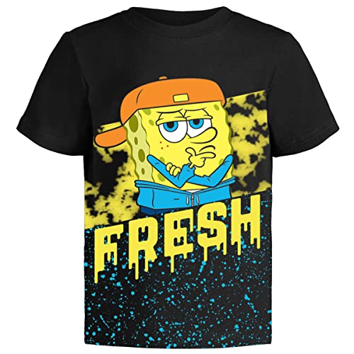 Nickelodeon Spongebob Square Pants Shirts for Boys (3-Pack) KidsGraphic Tshirt for Toddler & Up - 10 Wh/Bk/YEL SS