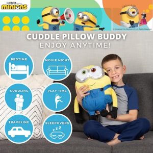 Franco Minions: The Rise of Gru, Bedding Super Soft Plush Bob Cuddle Pillow Buddy, (Official Minions Product)