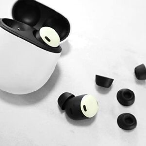 6 Pairs Eartips Compatible with Pixel Buds Pro Ear Tips Buds, Replacement Silicone Rubber Earbuds Gel Earplug Wing Fit in Case Accessories Compatible with Google Pixel Buds Pro - S/M/L Black