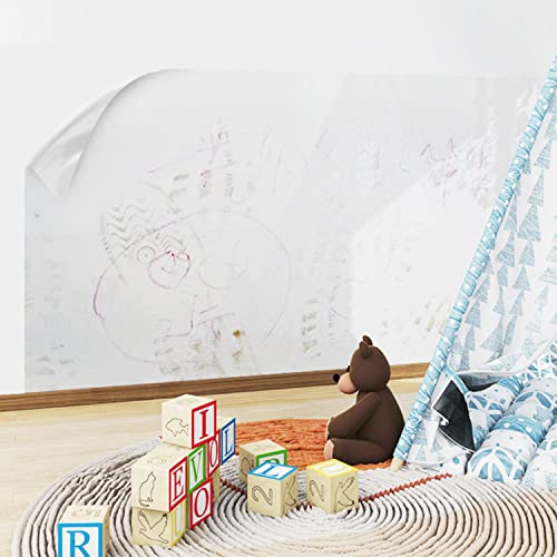 CHANMOL Clear Peel and Stick Wallpaper, Self-Adhesive Wallpaper Wall Protector, Oil Proof Waterproof Contact Paper for Kitchen Cabinets, Whiteboard, Shelf Drawer Liner (15.7" x 78.8")