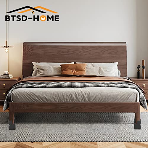 BTSD-home Bed Risers 2 Inch Heavy Duty Furniture Risers with Screw Clamp for Table Couch Chair 4 Pack Black