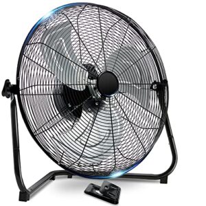 sunny flame 6000 cfm floor fan high velocity,20 inch 3-speed heavy duty metal fan with wall-mounting system,360° adjustable tilting for garage, industrial, commercial,shop and gym, use for home, bedroom outdoor/indoor