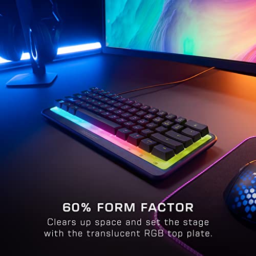 ROCCAT Magma Mini - 60% RGB Gaming Keyboard with 5 Programmable Lighting Zones, Membrane Key switches, Programmable Function Layers, Anti-Ghosting, & Spill Resistance - Black