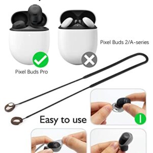 AHBTEYM for Google Pixel Buds Pro Case,Anti-Lost Strap,Silicone Cover with Keychain,Sports Lanyard for Women Men Girl boy for Google Pixel Buds Pro 2022 (Lemongrass Case+Lemongrass Strap)