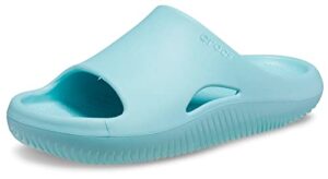 crocs unisex mellow slides sandal, pure water, 4 us men