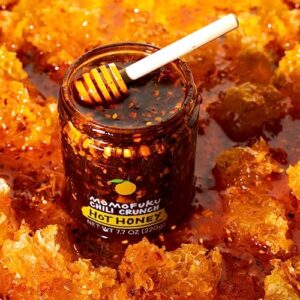 Momofuku Hot Honey Chili Crunch by David Chang 5.5 oz, Oil with Premium Wildflower Honey, Garlic and Shallots, Chili Crisp for Cooking, as Sauce or Topping