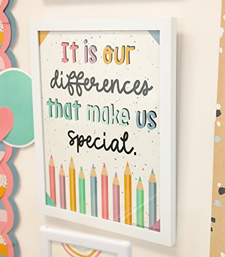 Carson Dellosa We Belong 12 Boho Rainbow Classroom Poster Set, Boho Neutral Motivational Mini Posters for Classroom, Wall Décor, Daycare, and Boho Neutral Classroom Décor