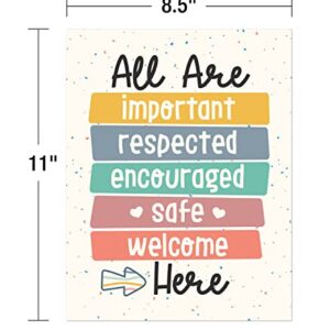 Carson Dellosa We Belong 12 Boho Rainbow Classroom Poster Set, Boho Neutral Motivational Mini Posters for Classroom, Wall Décor, Daycare, and Boho Neutral Classroom Décor