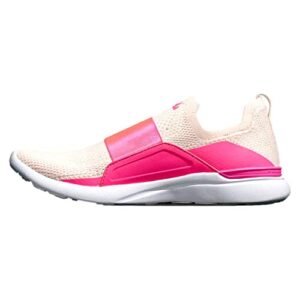 athletic propulsion labs women's techloom bliss shoe, creme/fusion pink/white, 8.5