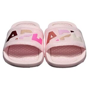 Athletic Propulsion Labs Women's Big Logo Techloom Slide, Bleached Pink/Multi/Blocked, 8