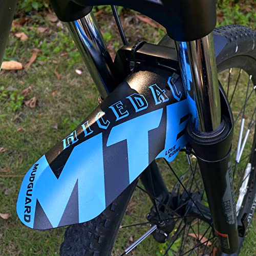 NICEDACK Mudguards Mountain Bike, 2 Pieces Mudguards Fit 20-29 Inch MTB Mudguard Front and Rear Compatible Bicycle Splash Guard (Blue)…