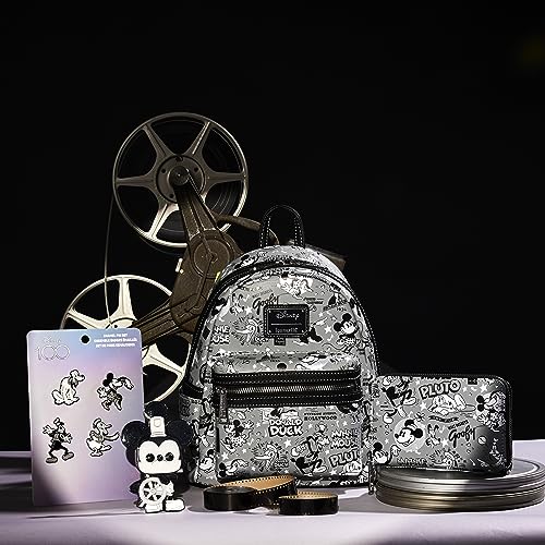 Loungefly Disney 100: Black and White Vault Mini-Backpack, Amazon Exclusive