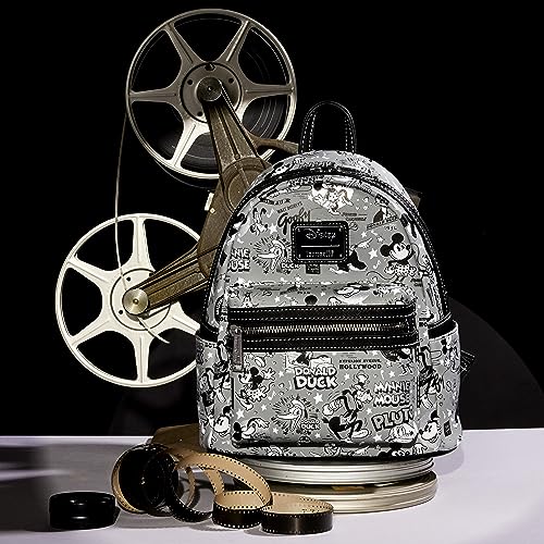 Loungefly Disney 100: Black and White Vault Mini-Backpack, Amazon Exclusive