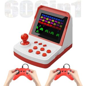 a6 plus mini handheld game console 3.5 inch arcade style emulator portable games console preinstalled classic fc games built-in rechargeable battery for kids teens gift 2 players red