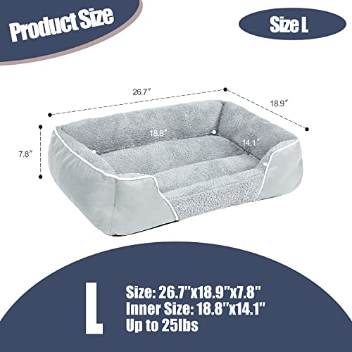 RIROMGY Dog Bed for Small Dogs, Rectangle Machine Washable Dog Bed Warming Calming Pet Sofa Comfortable Orthopedic Dog Bed for Small Dogs and Cats with Anti-Slip Bottom