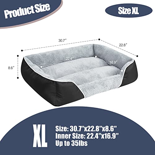 RIROMGY Dog Bed for Medium Dogs, Rectangle Machine Washable Dog Bed Warming Calming Pet Sofa Comfortable Orthopedic Dog Bed for Small Medium Dogs with Anti-Slip Bottom