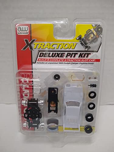 Auto World TRX110 XTraction Deluxe Pit Kit - Build A Complete XTraction HO Scale Slot Car - Includes unpainted 1969 Charger Daytona Body