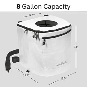 Deluxe Recycles Large Portable Trash Can for Boating and Camping | Durable and Collapsible with Inner Bin (White)