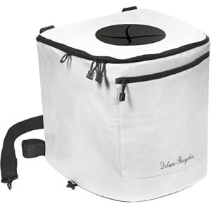deluxe recycles large portable trash can for boating and camping | durable and collapsible with inner bin (white)
