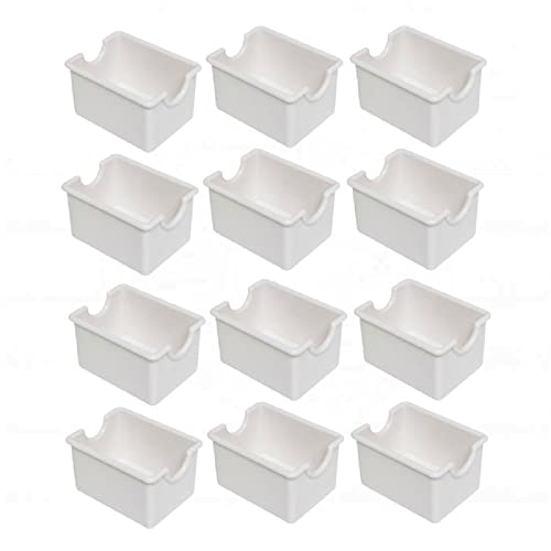 TrueCraftware –Set of 12 – Plastic Sugar Packet Holder White Color -Sugar Caddy Holder for Sweetener Packets Organizer Caddy for Coffee Bar Tea Bag Organizer for Table Restaurant Hotel