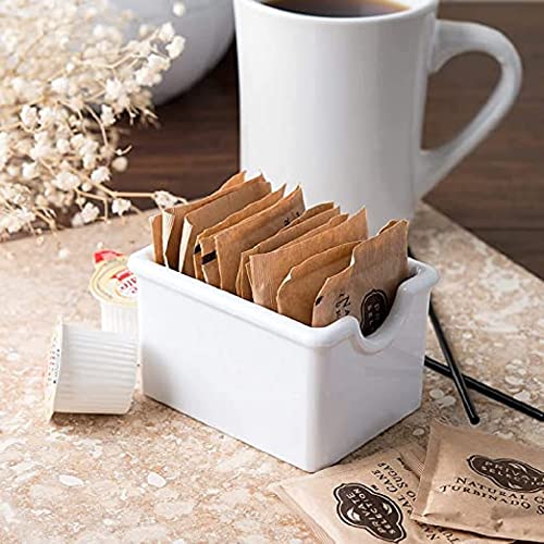 TrueCraftware –Set of 12 – Plastic Sugar Packet Holder White Color -Sugar Caddy Holder for Sweetener Packets Organizer Caddy for Coffee Bar Tea Bag Organizer for Table Restaurant Hotel