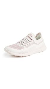 apl: athletic propulsion labs women's techloom breeze sneakers, ivory/almond, pink, white, 9 medium us