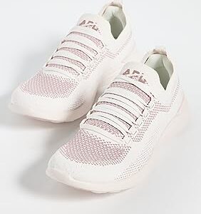 APL: Athletic Propulsion Labs Women's Techloom Breeze Sneakers, Ivory/Almond, Pink, White, 9 Medium US