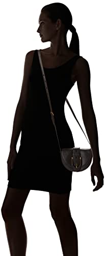 Fossil Women's Harwell Leather Small Flap Crossbody Purse Handbag, Black (Model: ZB1853001)