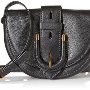 Fossil Women's Harwell Leather Small Flap Crossbody Purse Handbag, Black (Model: ZB1853001)