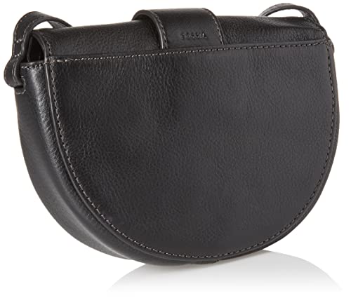 Fossil Women's Harwell Leather Small Flap Crossbody Purse Handbag, Black (Model: ZB1853001)