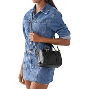 Fossil Women's Carlie Leather Mini Satchel Purse Handbag, Black (Model: ZB1856001)