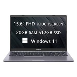 asus vivobook 15 fhd touchscreen laptop, 2023 newest upgrade, intel core i3-1115g4, dual-core, 20gb ram, 512gb ssd, backlit keyboard, ethernet, webcam, wi-fi, bluetooth, windows 11, lioneye hdmi cable
