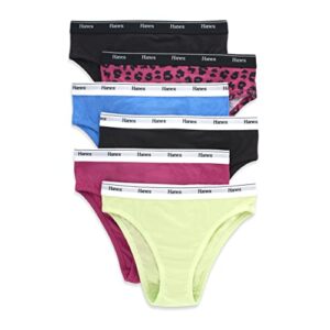 hanes women's originals panties pack, breathable cotton stretch underwear, fashion color mix, 6-pack hi-cuts, x large
