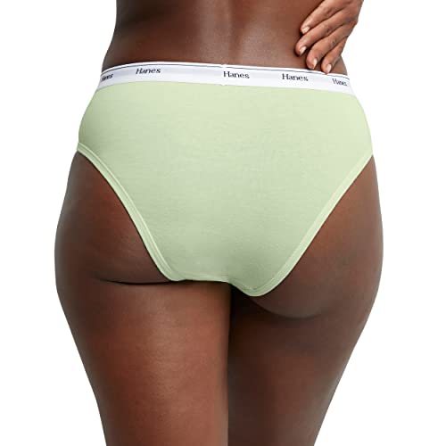 Hanes Women's Originals Panties Pack, Breathable Cotton Stretch Underwear, Fashion Color Mix, 6-Pack Hi-Cuts, X Large