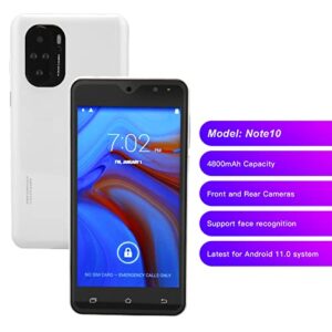 Unlocked Cell Phones, White Supports 2.4G 5G WiFi 5MP Front Camera Smartphone 5.0inch Dual SIM Dual Standby for Calling (US Plug)