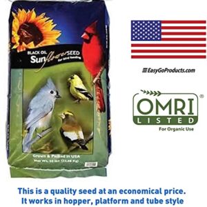 EasyGoProducts Black Oil Sunflower Bird Seed Food – Wild Birds, Cardinals, Squirrels and Much More – 25 Lbs