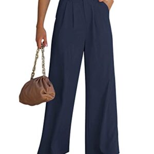 GRAPENT Bell Bottom Pants Office Outfits for Women Professional Outfits for Women for Work Womens Work Slacks Wide Leg Pants for Women Color Navy Blue Size Medium Size 8 Size 10