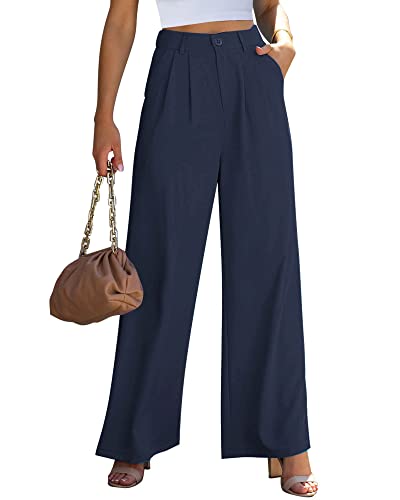 GRAPENT Bell Bottom Pants Office Outfits for Women Professional Outfits for Women for Work Womens Work Slacks Wide Leg Pants for Women Color Navy Blue Size Medium Size 8 Size 10