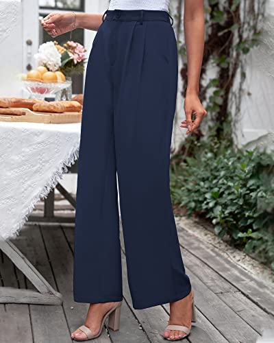 GRAPENT Bell Bottom Pants Office Outfits for Women Professional Outfits for Women for Work Womens Work Slacks Wide Leg Pants for Women Color Navy Blue Size Medium Size 8 Size 10