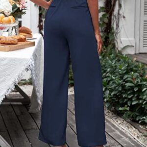 GRAPENT Bell Bottom Pants Office Outfits for Women Professional Outfits for Women for Work Womens Work Slacks Wide Leg Pants for Women Color Navy Blue Size Medium Size 8 Size 10