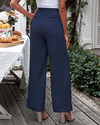 GRAPENT Bell Bottom Pants Office Outfits for Women Professional Outfits for Women for Work Womens Work Slacks Wide Leg Pants for Women Color Navy Blue Size Medium Size 8 Size 10