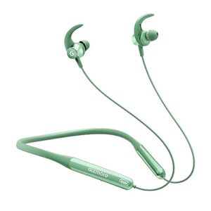 gizmore giz mn227 bang bluetooth wireless 5.2 in ear neckband, up to 40 hrs playtime, dual pairing, touch controls, magnetic smart buds, fast caharge neckband (green)