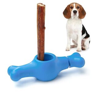 cheweasy interactive bully stick holder for dogs, prevent chocking safety device, long enough screw to lock, seesaw shape(medium)