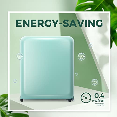 Crzoe 1.7Cu.Ft Mini Fridge with Freezer, Compact Refrigerator 42 dB, Energy Saving, Removable Shelf, for Bedroom, Kitchen, Office & Dorm (Green)