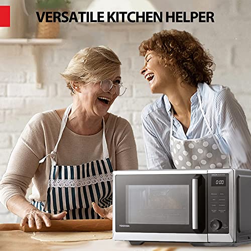 TOSHIBA 6-in-1 Inverter Microwave Oven Air Fryer Combo, MASTER Series Countertop Microwave, Healthy Air Fryer, Broil, Convection, Speedy Combi, Even Defrost, Sound On/Off 27 Auto Menu Stainless Steel