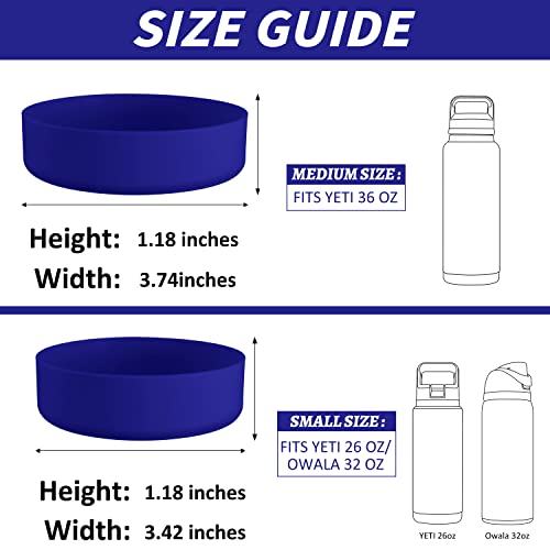 VIKIZUES Water Bottle Boot, Compatible with YETI, Owala Water Bottles, Accessory Silicone Water Bottle Protector, Anti-Slip Silicone YETI/Owala Boot,Offshore Blue