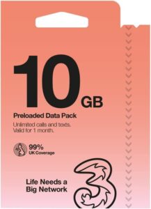 tsim prepaid europe (uk three) sim card for 30 days with free roaming/use in 71 destinations including all european countries (10gb)