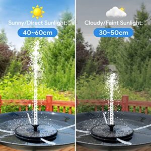 GOLDFLOWER Solar Fountain, Floating Solar Powered Water Fountain Pump for Bird Bath, Garden, Pond, Pool, Outdoor (2.5W)